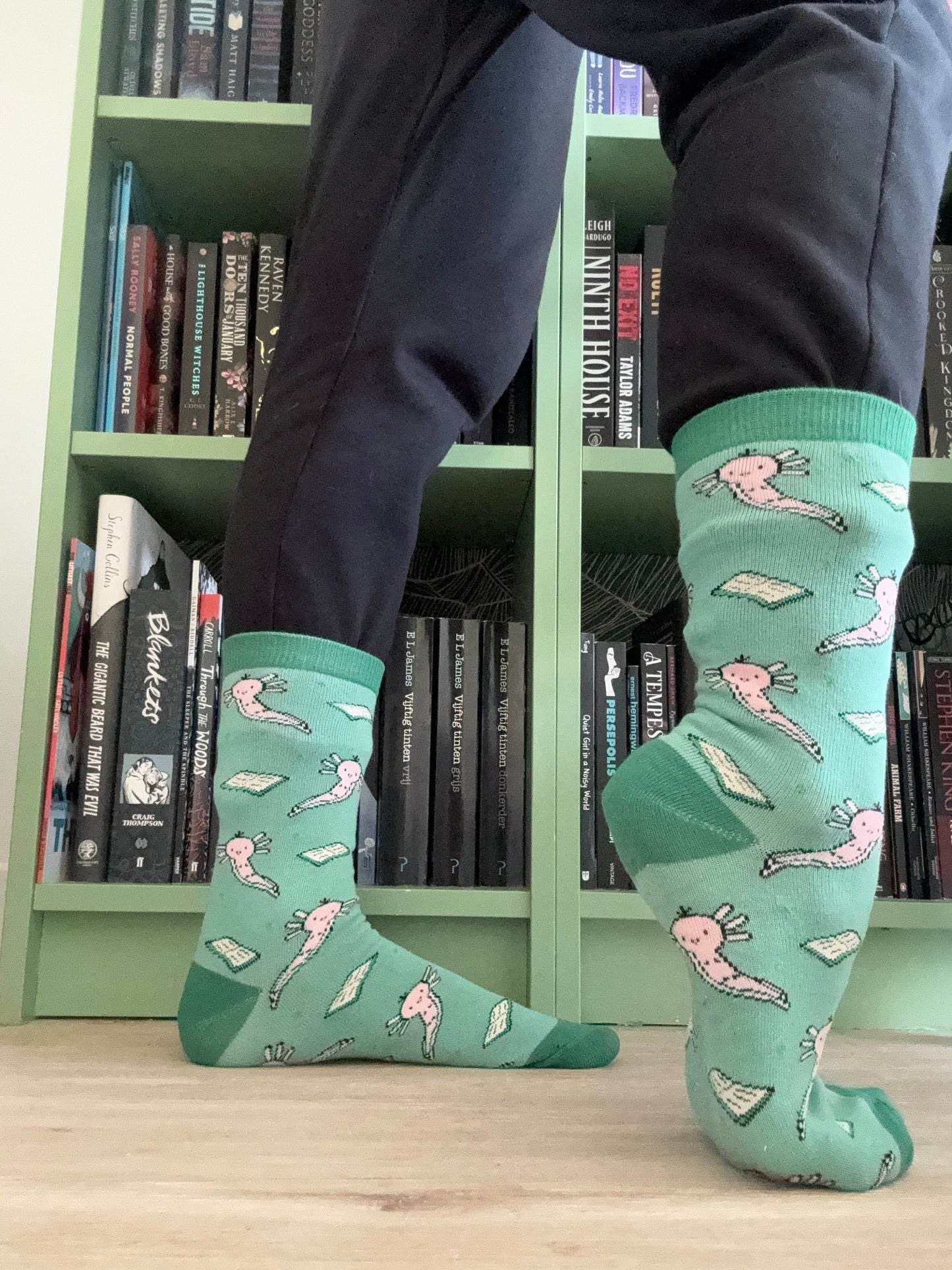 Axolotl & Book Chaussettes