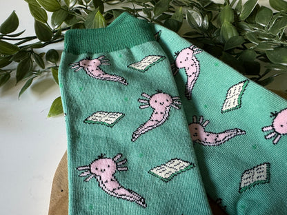 Axolotl & Book Socken