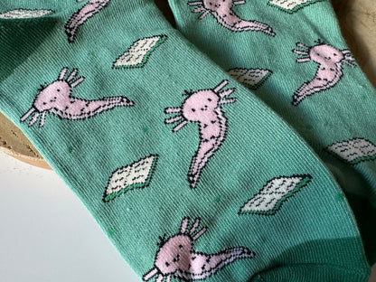 Axolotl & Book Chaussettes