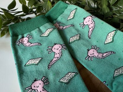 Axolotl & Book Chaussettes