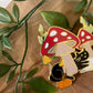 Black Cat & Mushroom Enamel Pin