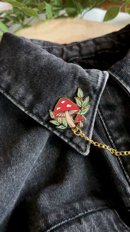 Mushrooms Enamel Collar Pin