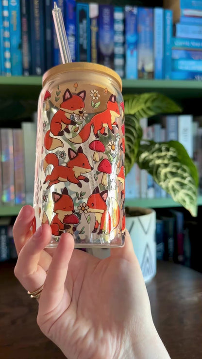 Baby Foxes Glass Tumbler