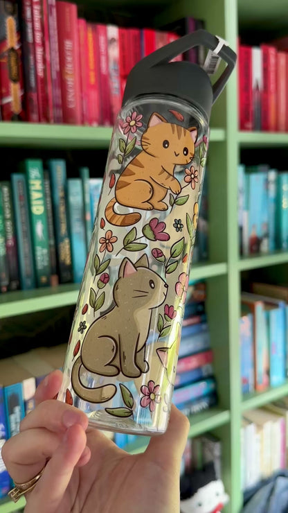 Katzen & Blumen Wasserflasche