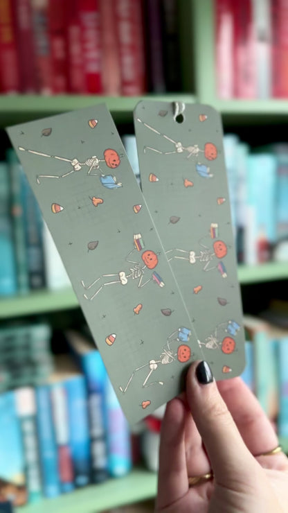 Reading Skeletons Halloween Bookmark