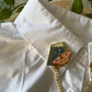 Moth & Book Enamel Collar Pin