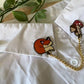 Fox & Mushroom Enamel Collar Pin