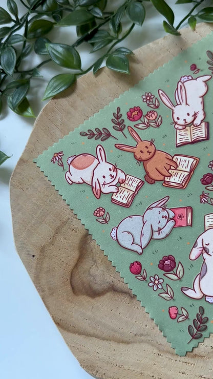 Bunny Reading Party Cleaning Cloth