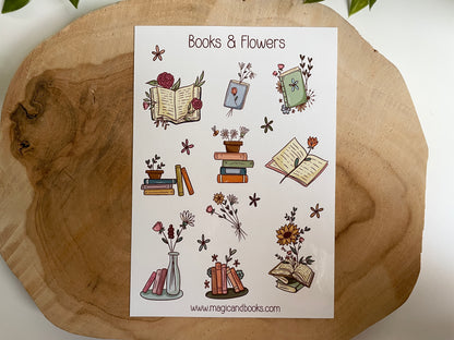 Books & Flowers Sticker Sheet