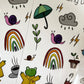 Feuille d'autocollants Rainy Days
