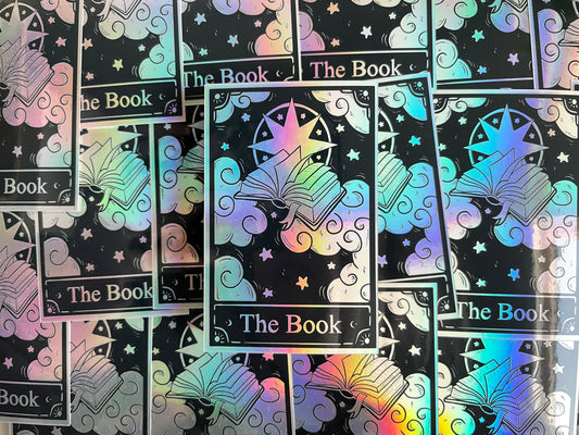 Tarotkaart The Book Holografische Sticker