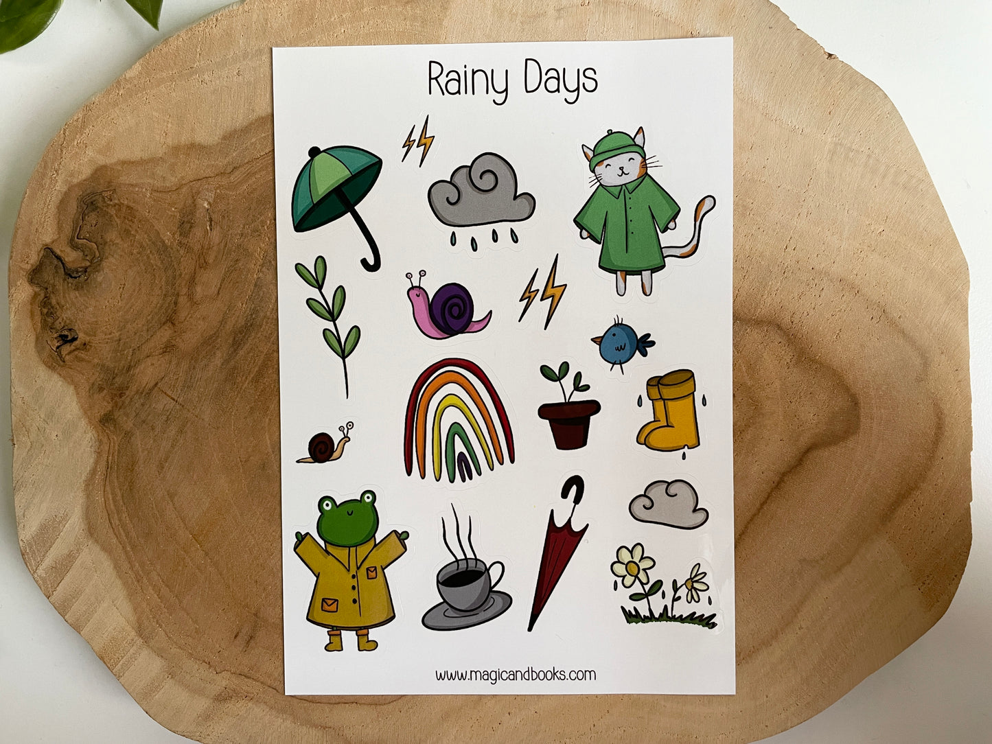 Hoja de pegatinas Rainy Days