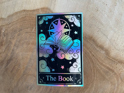 Tarot Card The Book Holographic Die Cut Sticker
